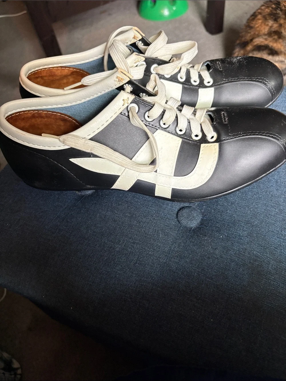 Women's Black and White Athletic Cleats - Classic Low-Top Style
